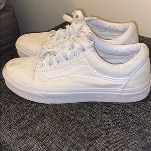White Vans old skool canvas sneakers